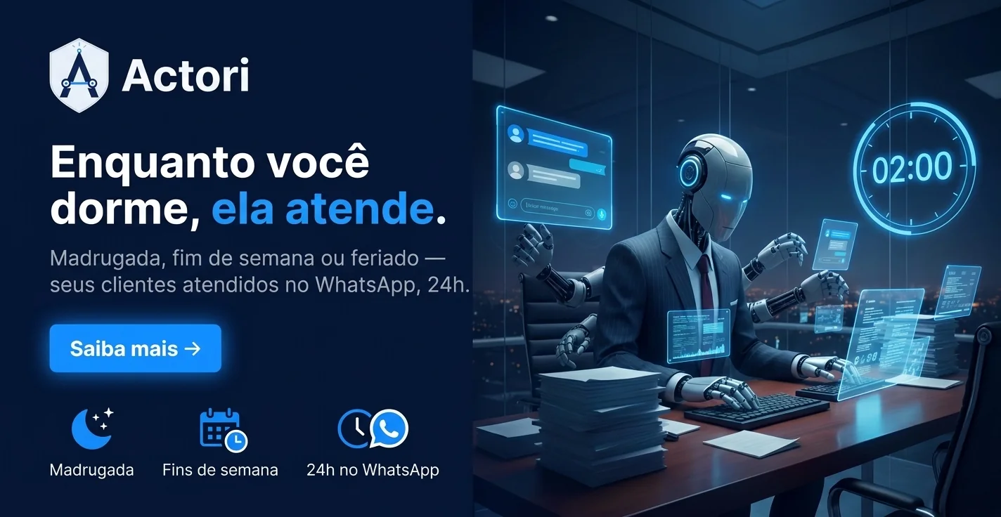 Actori  Atendimento 24h no WhatsApp: madrugada, fim de semana ou feriado